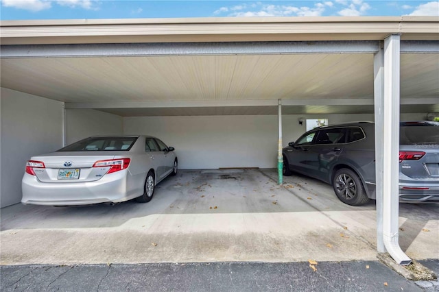 view of car parking with a carport