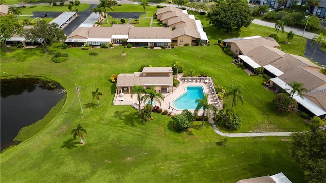6515 Heritage Ln Unit 2615, Bradenton, FL 34209 - aerial view of residential area with a pool and a nearby body of water
