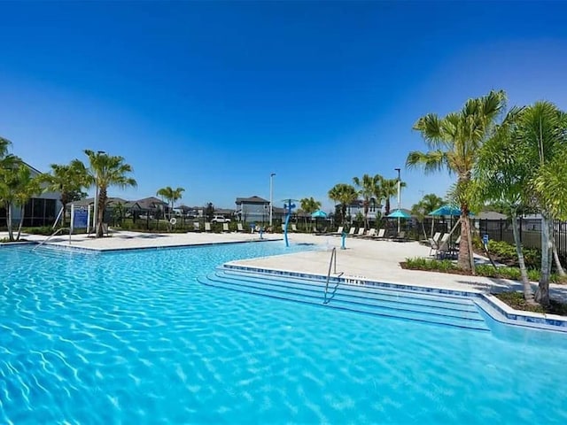 view of pool featuring a patio area