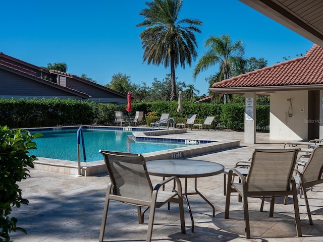 view of pool with a patio