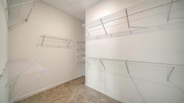 view of walk in closet