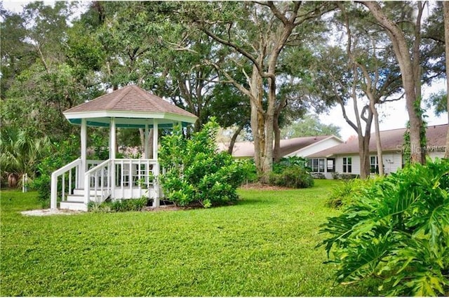 view of yard featuring a gazebo