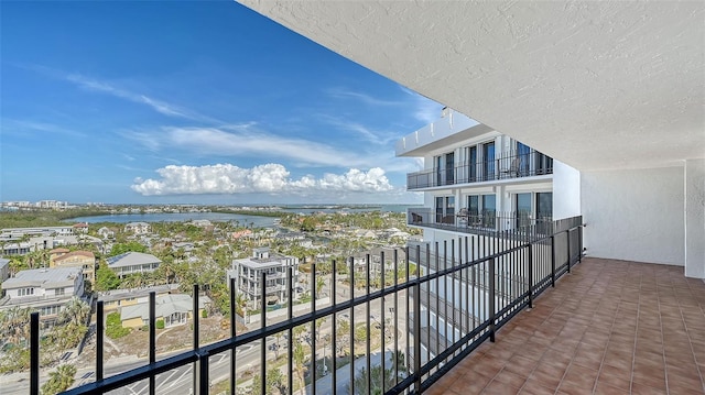 balcony with a water view