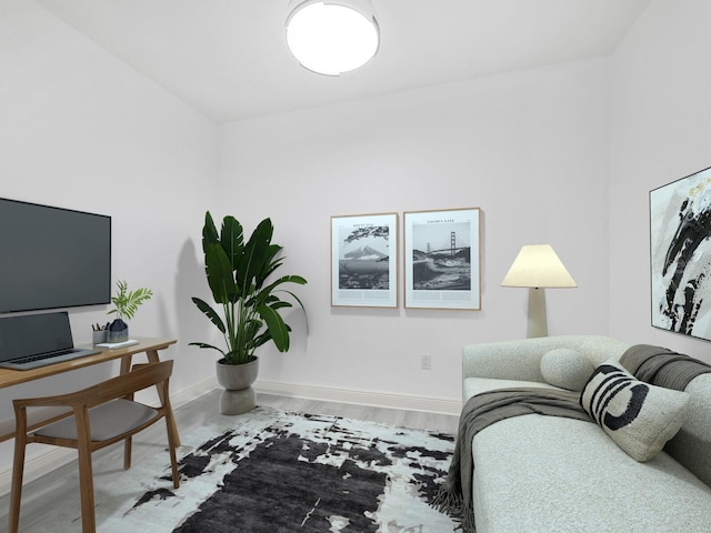 living room with wood-type flooring