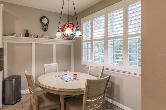 view of tiled dining space