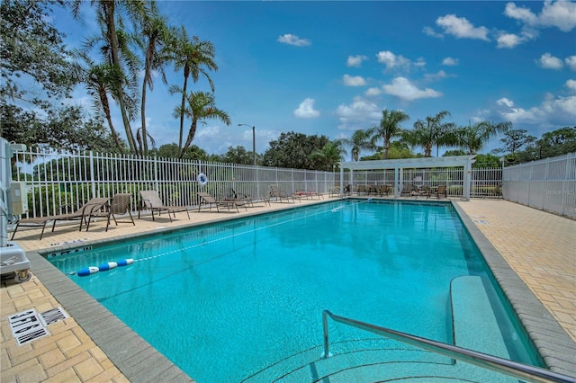 view of pool with a patio area