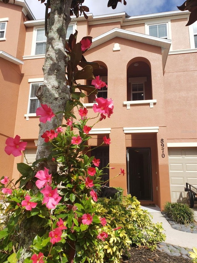 entrance to property with a garage