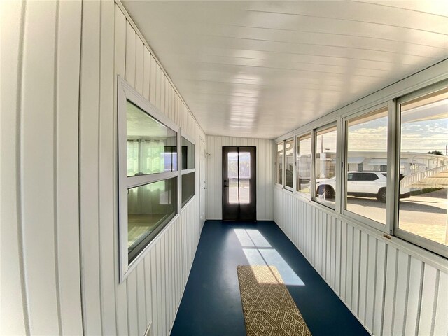 view of unfurnished sunroom