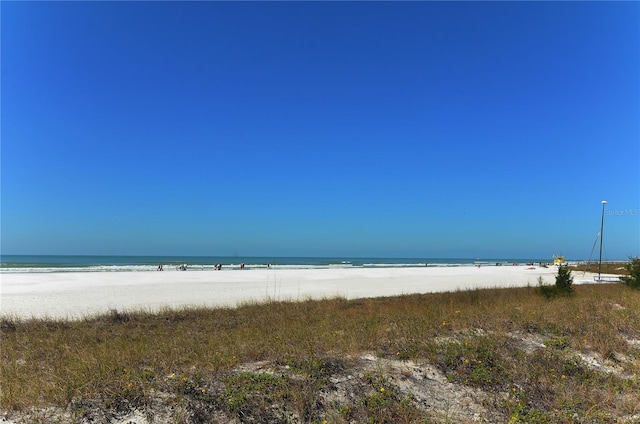 property view of water featuring a view of the beach