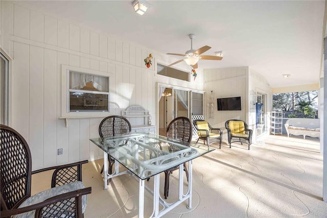 view of patio / terrace with ceiling fan