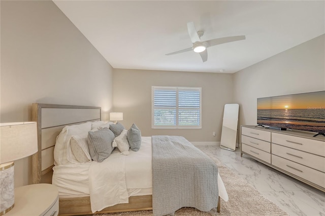 bedroom featuring ceiling fan