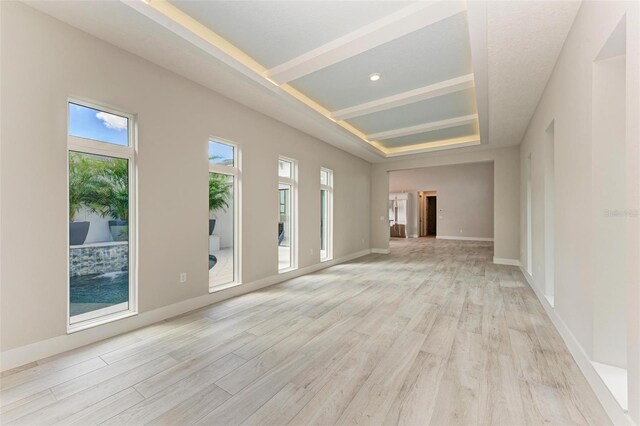 unfurnished living room with light hardwood / wood-style flooring