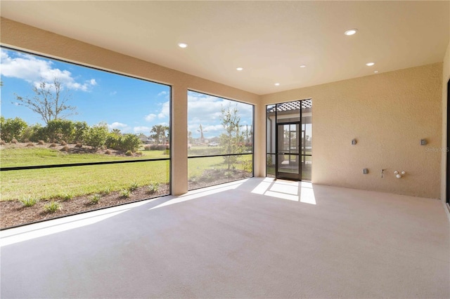 view of unfurnished sunroom