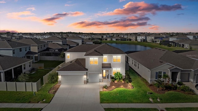 view of front of home featuring a yard