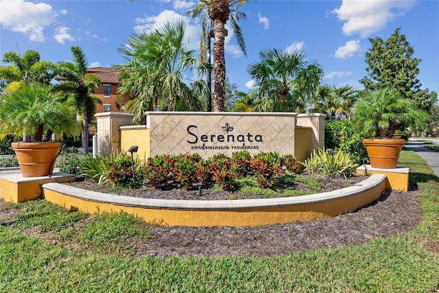 view of community sign