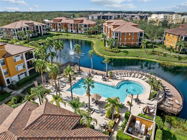 8377 38th Street Cir E Unit 308, Sarasota, FL 34243 - bird's eye view of a large body of water and a pool area