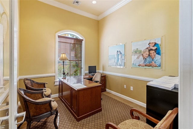 8377 38th Street Cir E Unit 308, Sarasota, FL 34243 - office featuring crown molding and baseboards