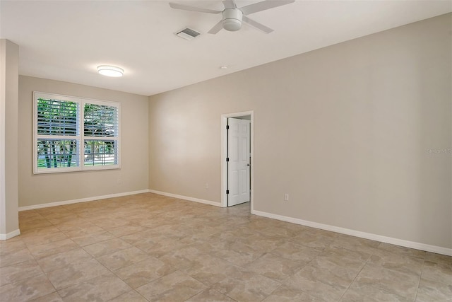 empty room with ceiling fan