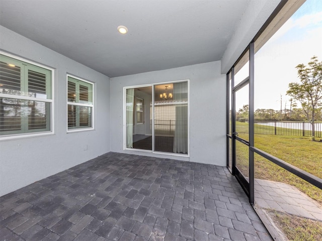 view of unfurnished sunroom