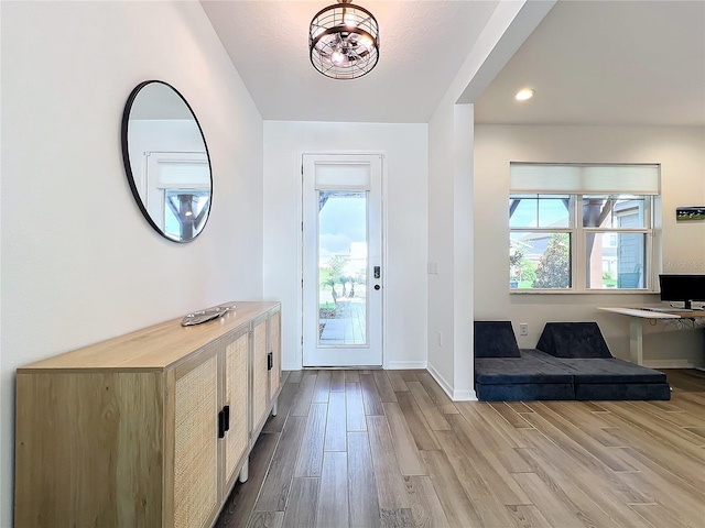 entryway featuring light wood-type flooring