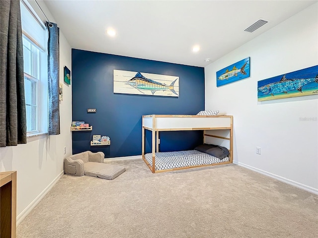 bedroom with carpet floors