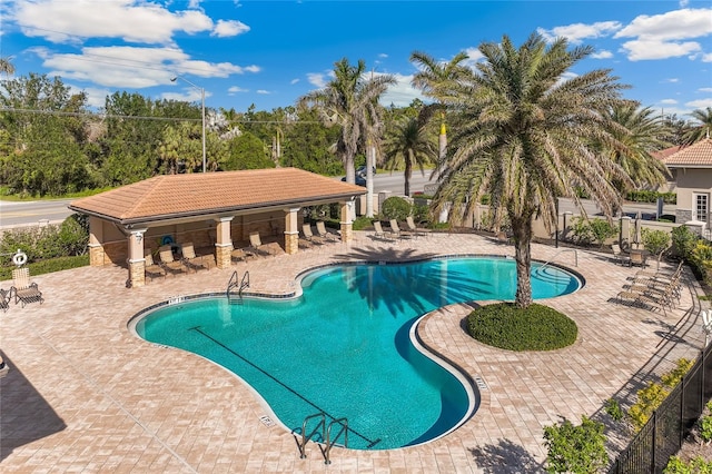 view of pool featuring a patio area