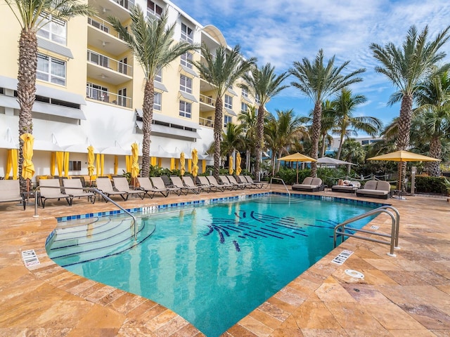 view of pool with a patio