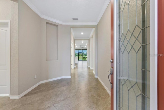 entrance foyer with ornamental molding