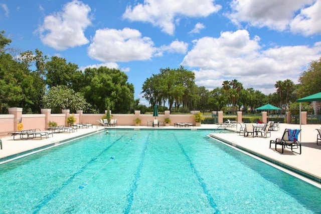 view of pool with a patio area