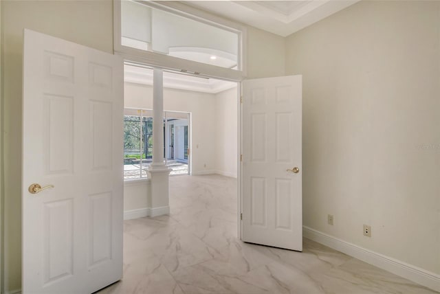 spare room featuring ornamental molding