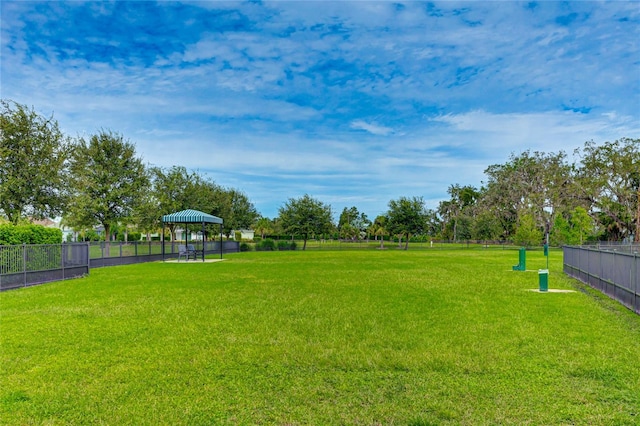 view of yard with a gazebo