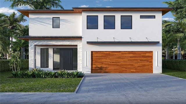 contemporary house featuring a garage