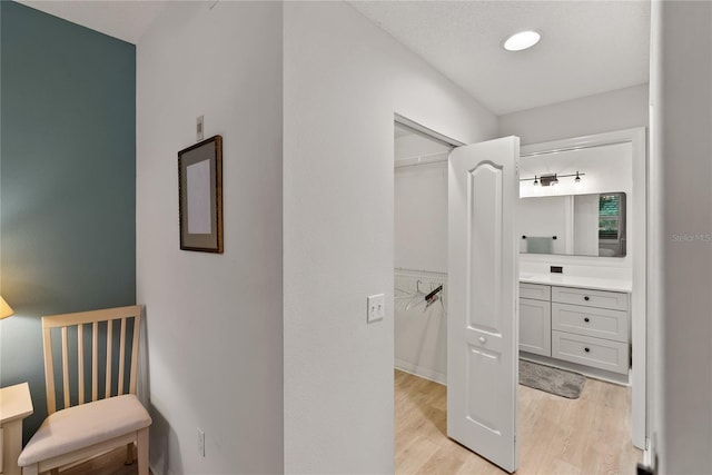 interior space with light hardwood / wood-style floors