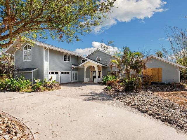 view of front of house with a garage