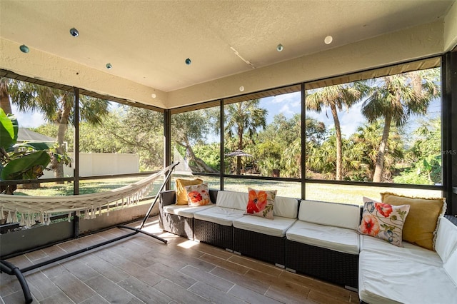 sunroom / solarium with a healthy amount of sunlight