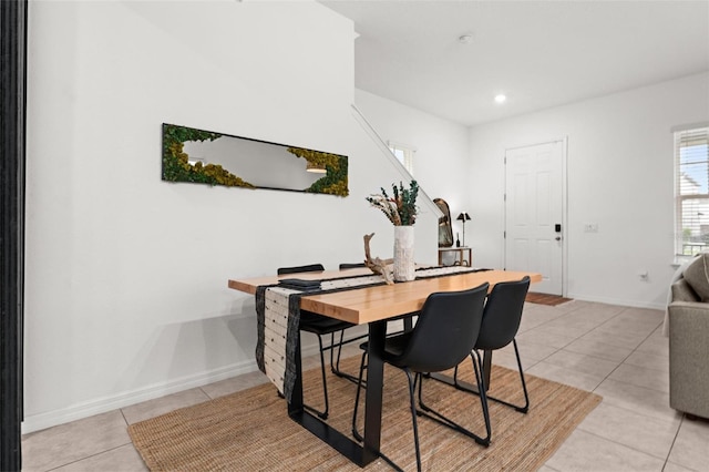 view of tiled dining room