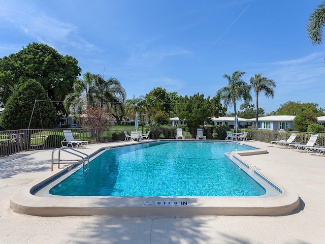 view of pool featuring a patio area