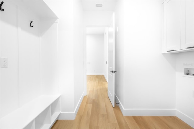 mudroom featuring light hardwood / wood-style flooring