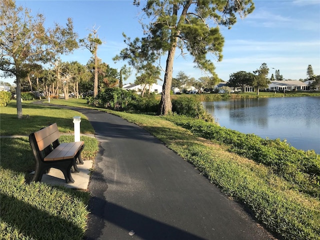 view of home's community featuring a water view