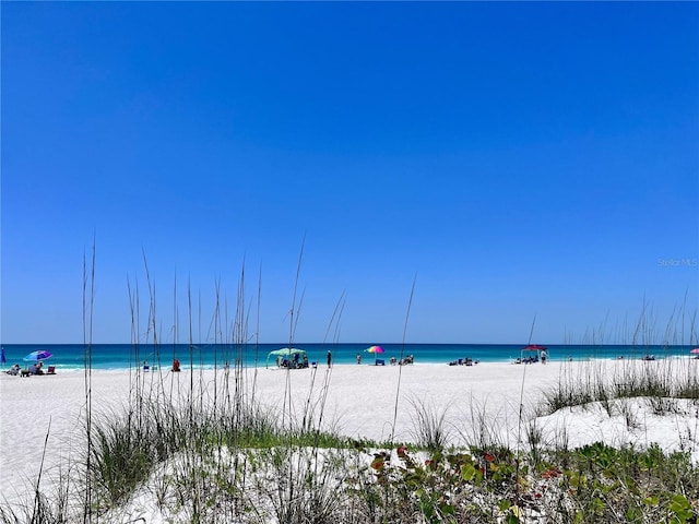 property view of water with a beach view