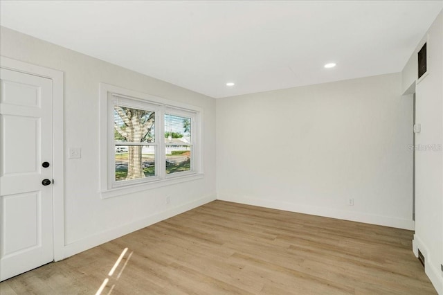 empty room featuring light wood-type flooring