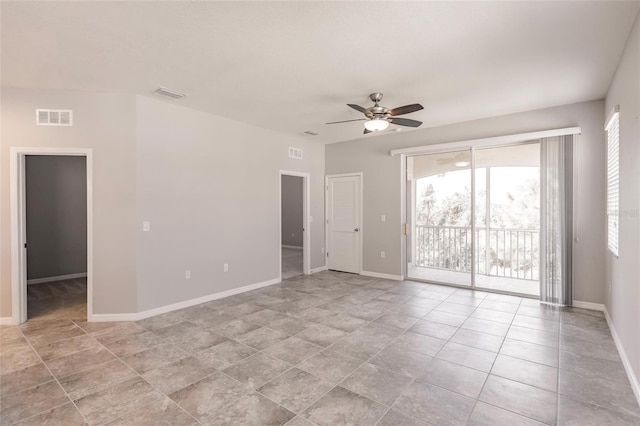 empty room featuring ceiling fan