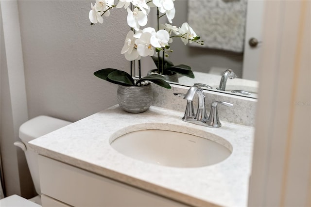 interior details with vanity and toilet