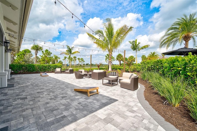 view of patio featuring an outdoor living space