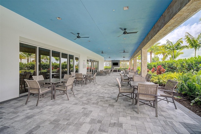 view of patio / terrace with ceiling fan