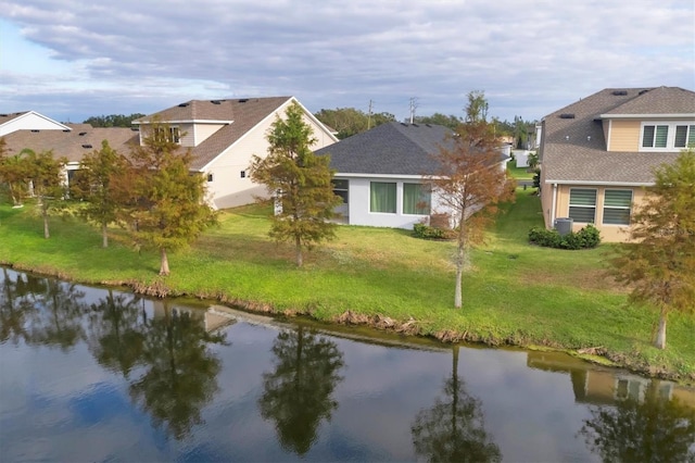 view of side of property featuring a water view