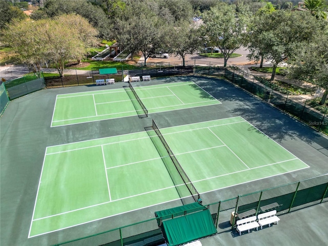 view of tennis court with basketball court