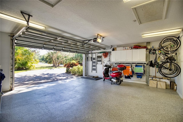 garage featuring a garage door opener