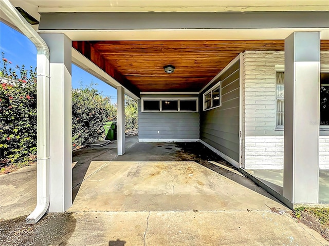 view of patio with a carport