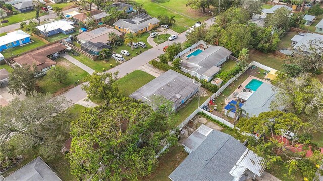 2877 Michigan St, Sarasota, FL 34237 - aerial view of property's location featuring a pool area and nearby suburban area